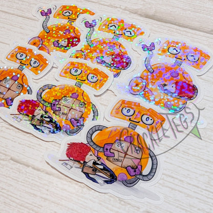Edam and Pins, Robot & Hedgehog Stickers. Pack of 6.