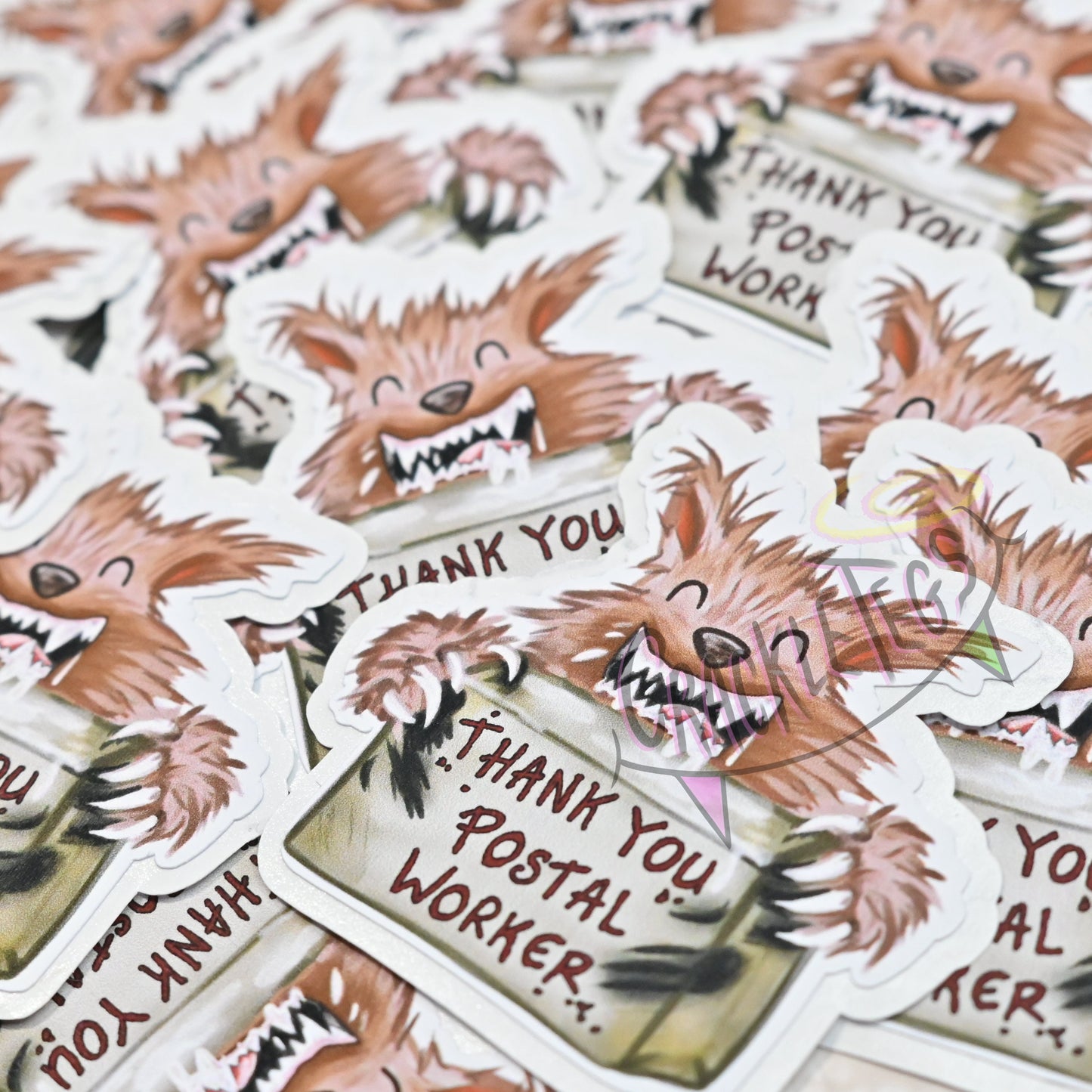 Dominic the Carewolf, Thank You Postal Worker Stickers. Pack. 8.