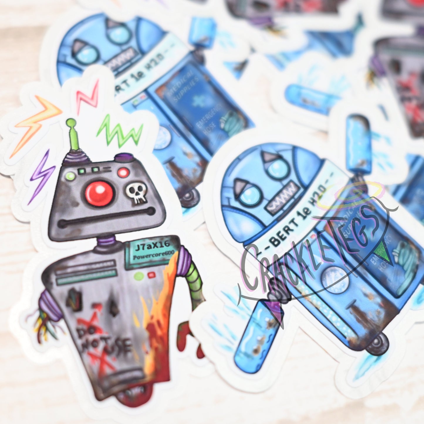 Rogue Robots, Service Droids Stickers. Pack of 6.