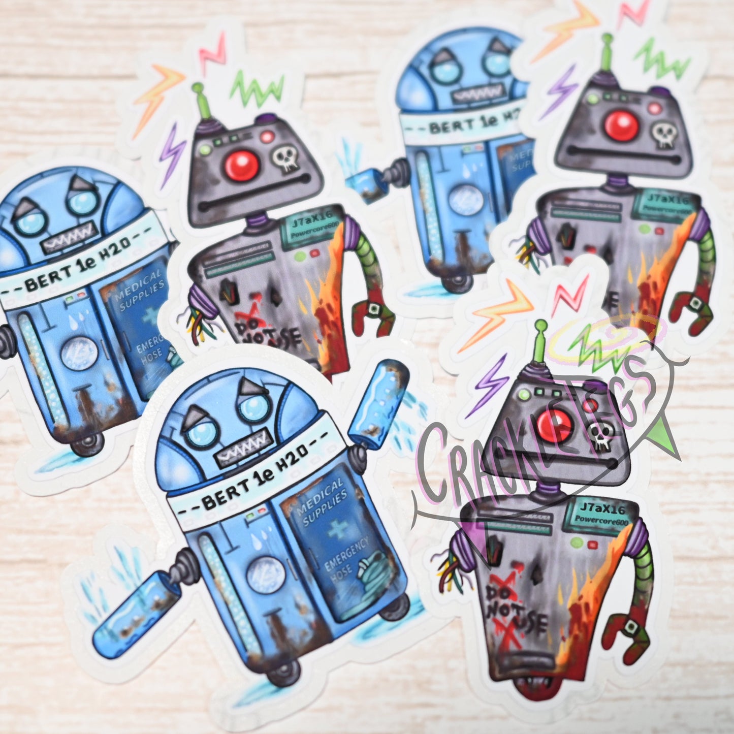 Rogue Robots, Service Droids Stickers. Pack of 6.