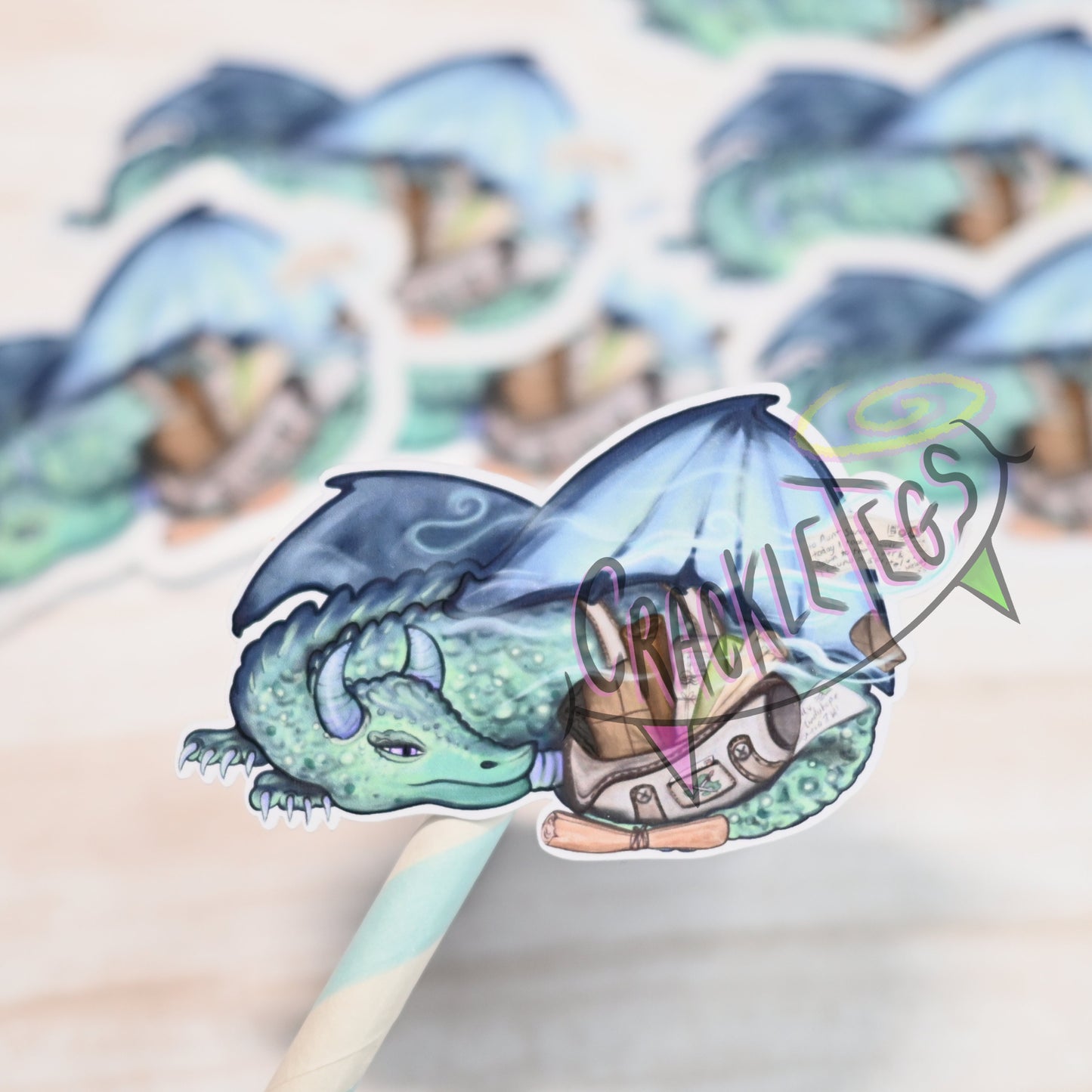 Misty the Mail Dragon Stickers, Pack of 6.