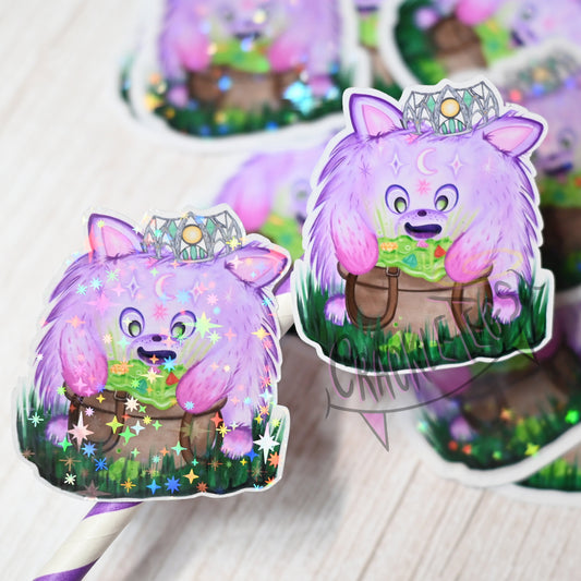 Fluffy Princess Fig Stickers, Pack of 6.