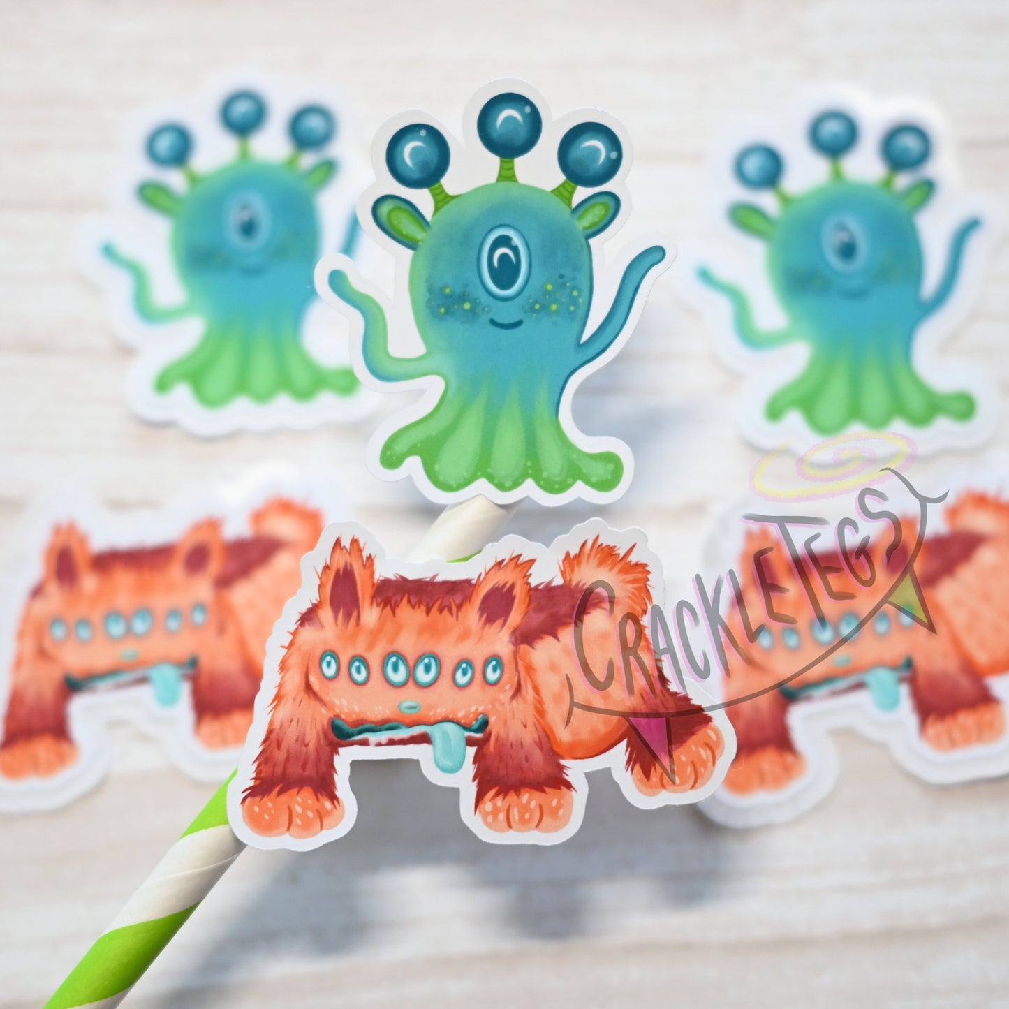 Stilton & Kit Alien Stickers, Pack of 6.