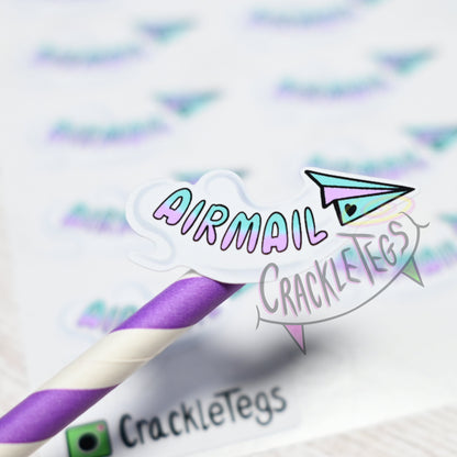 Cute Air Mail Stickers, Sheet of 24.