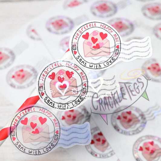 Heartfelt Stamp Stickers, Sheet of 21.