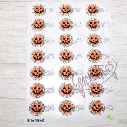 Pumpkin Halloween Stamp Stickers, Sheet of 21.
