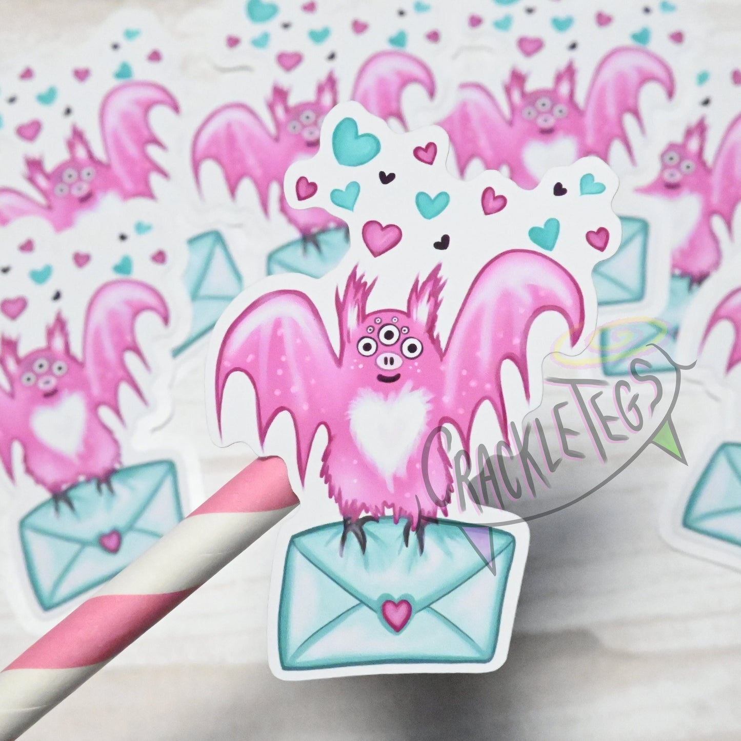 Pigney Loves Mail Stickers, pack of 6.