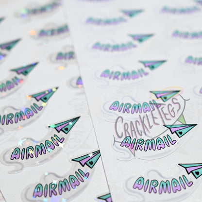 Cute Air Mail Stickers, Sheet of 24.