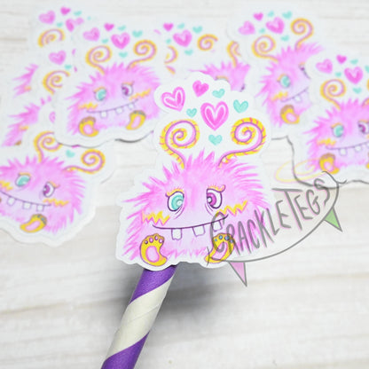 Fluff Ball Bea Stickers, Pack of 8.