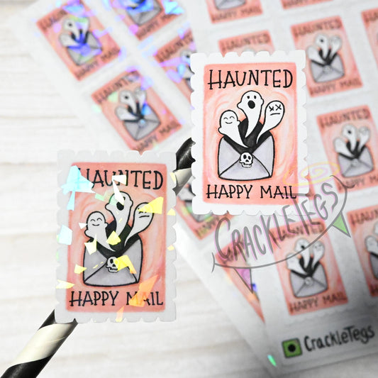 Haunted Mail Stamp Stickers, Sheet of 16.