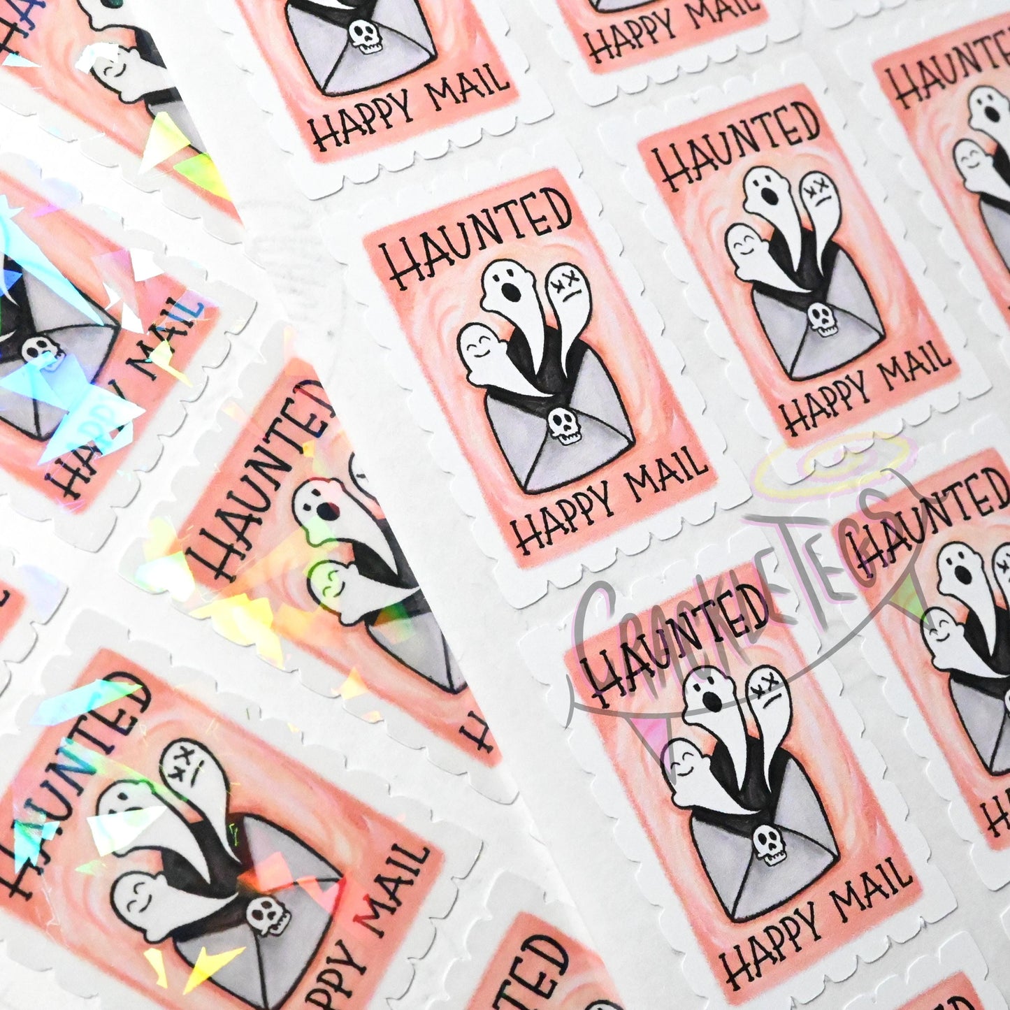 Haunted Mail Stamp Stickers, Sheet of 16.