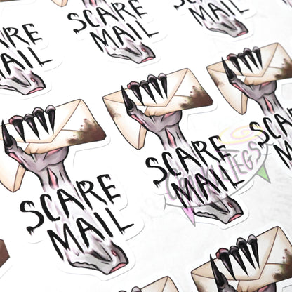 Creepy Scare Mail Sticker Sheet, Sheet of 12 stickers.