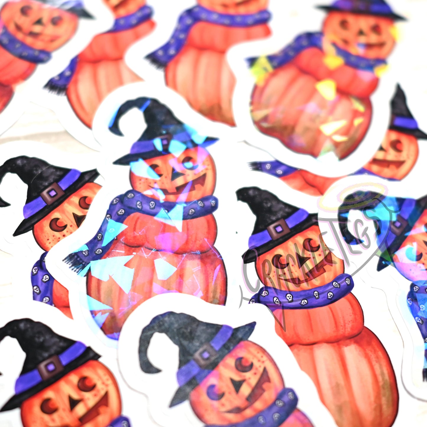 Pumpkin Poe Halloween Stickers, Pack of 6.