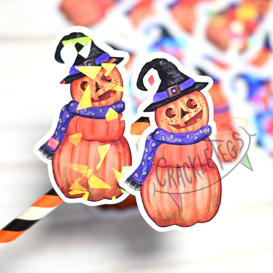 Pumpkin Poe Halloween Stickers, Pack of 6.