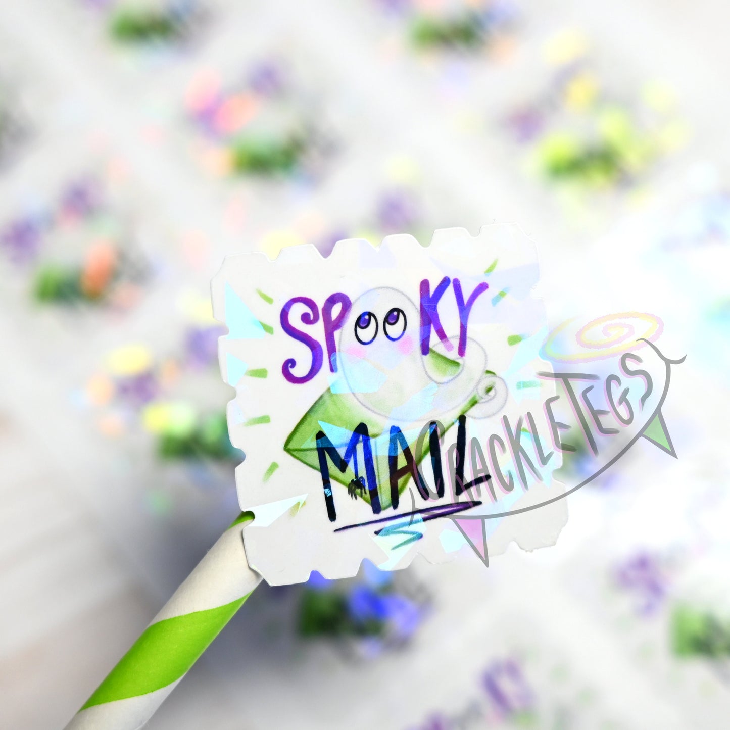 Spooky Mail Stickers, Sheet of 15.