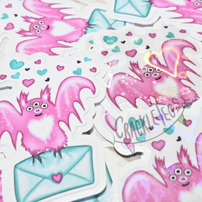 Pigney Loves Mail Stickers, pack of 6.