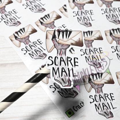 Creepy Scare Mail Sticker Sheet, Sheet of 12 stickers.