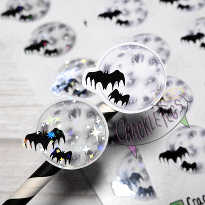 Spooky Moon Stickers, Sheet of 15.