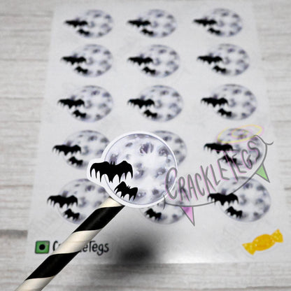 Spooky Moon Stickers, Sheet of 15.