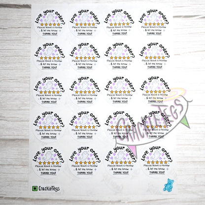 Ghost Please Review Stickers. Sheet of 20.