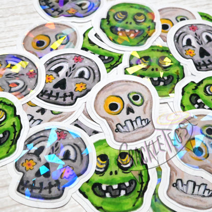 Ooglie Booglie Faces. Halloween Stickers, Pack. of 9.