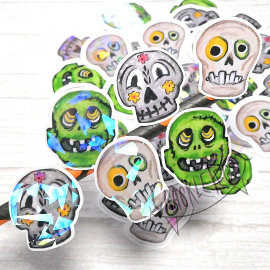 Ooglie Booglie Faces. Halloween Stickers, Pack. of 9.