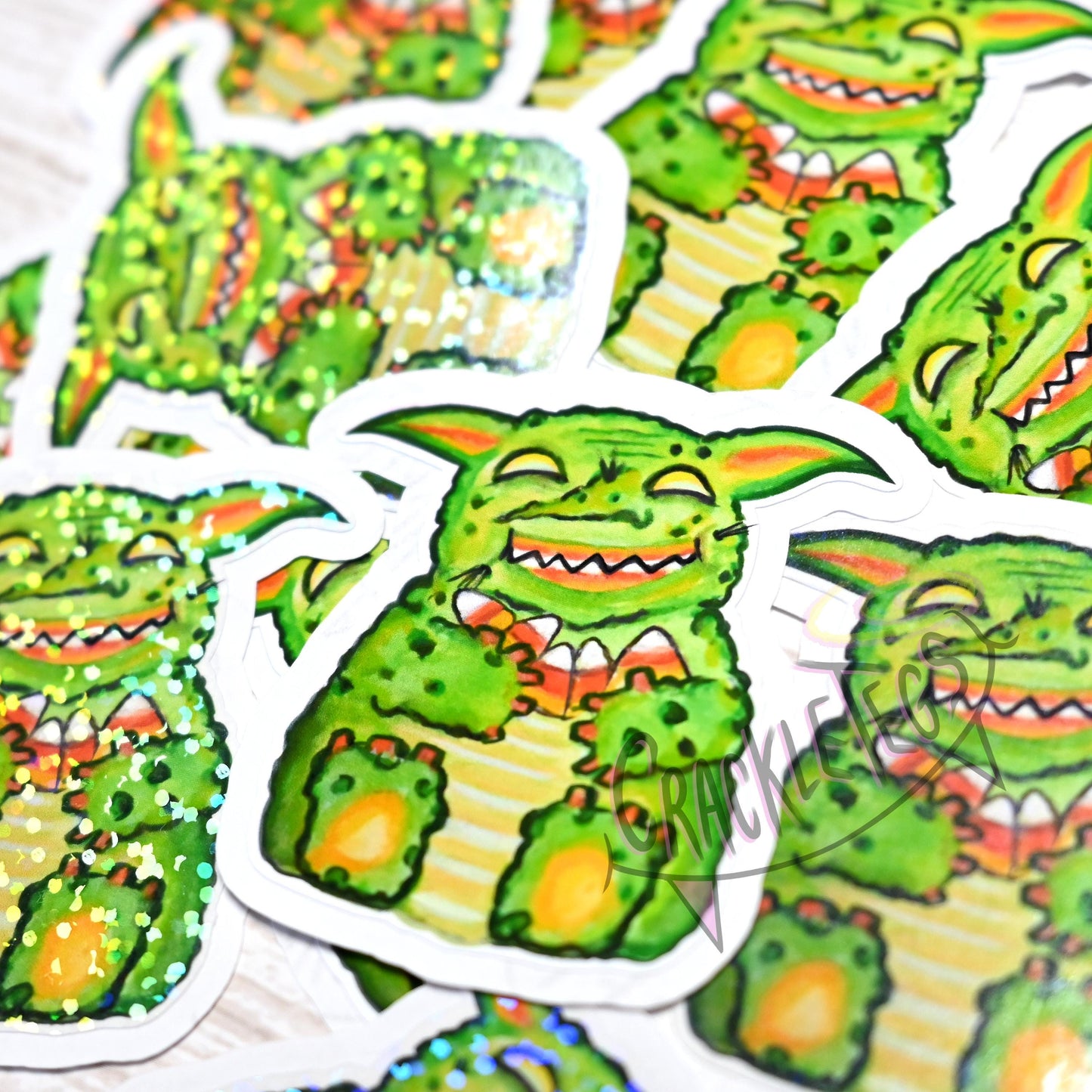 Colin the Candy Corn Goblin Stickers, Pack of 6.