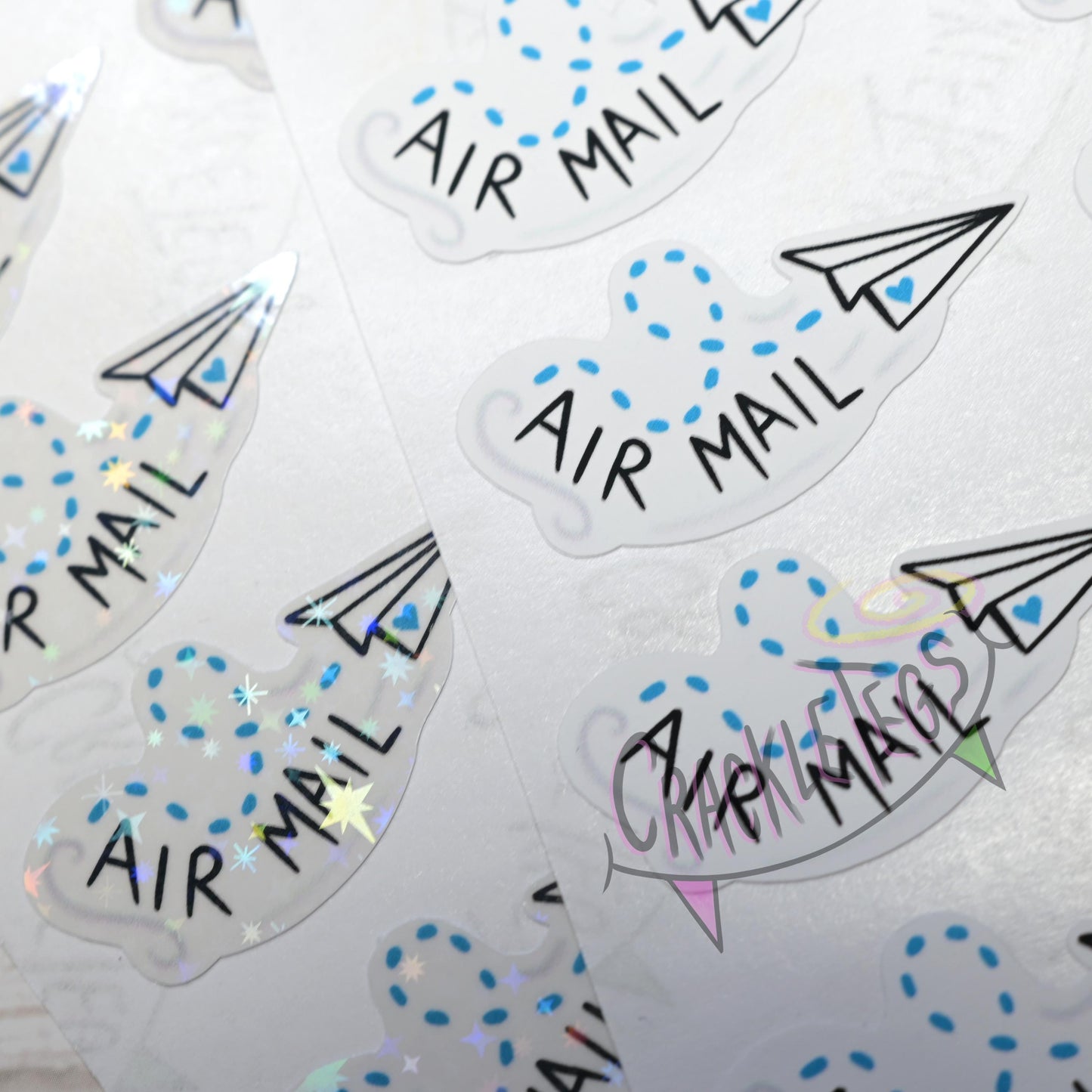 Paper Plane Air Mail Stickers, Sheet of 21.