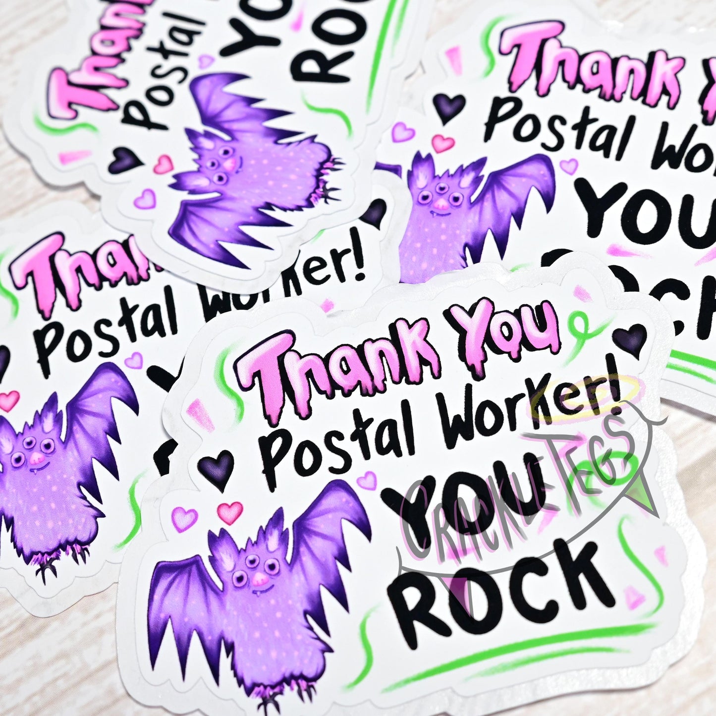 Bonnie Thank You Postal/Mail Worker Stickers, Pack of 6.