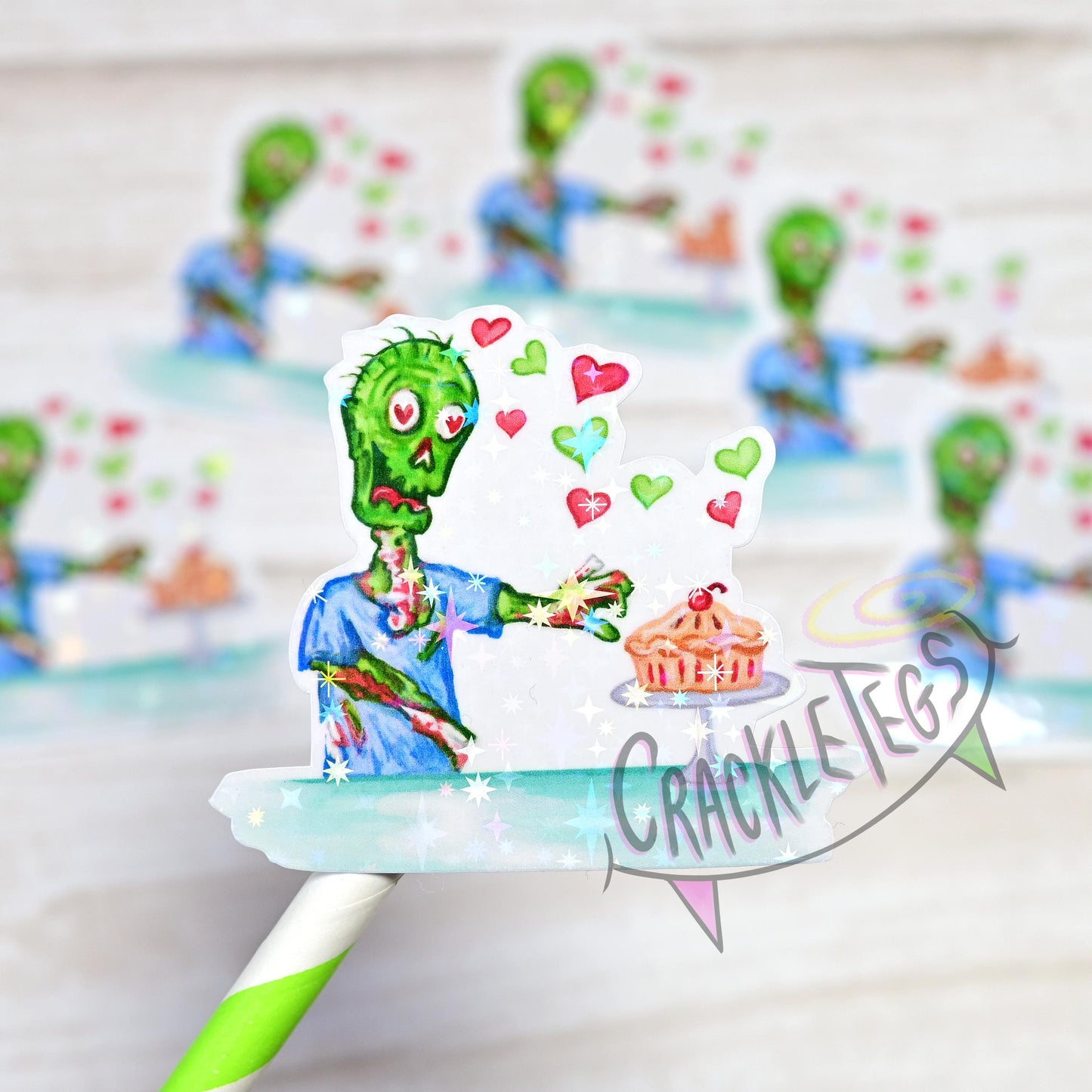 Zombie Samuel's True Love Stickers, Pack of 6.