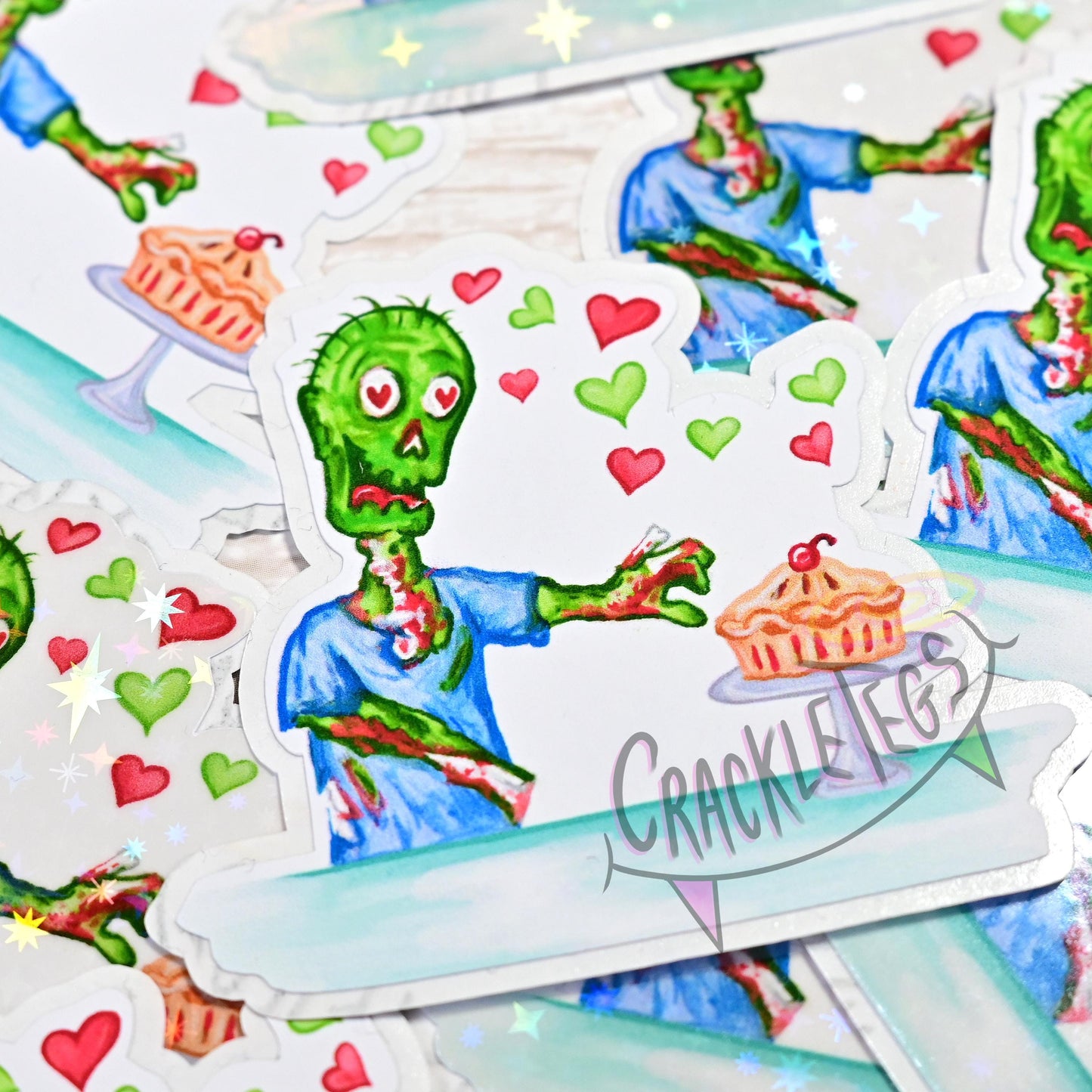 Zombie Samuel's True Love Stickers, Pack of 6.