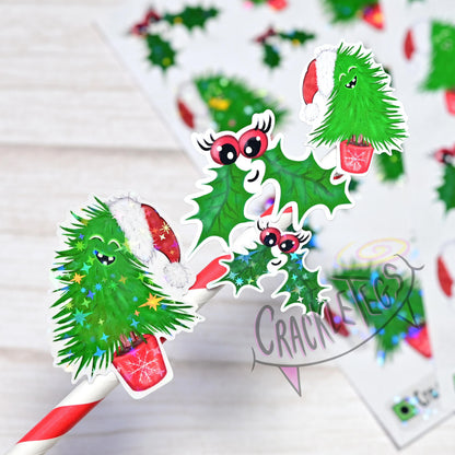 Hollie & Trunks, Cute Christmas Stickers. Sheet of 16.