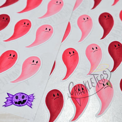 Flo the Period Poltergeist Stickers, Sheet of 30.