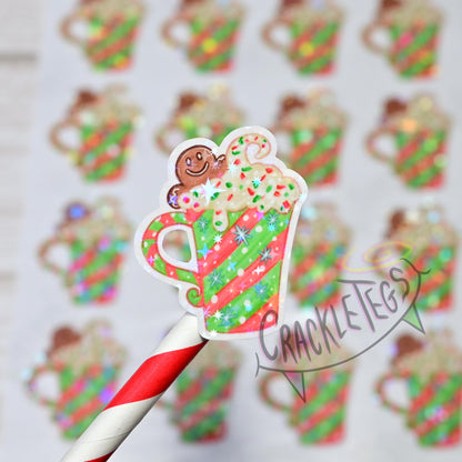 Retro Christmas Mugs, Sheet of 16.