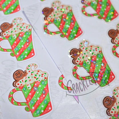 Retro Christmas Mugs, Sheet of 16.