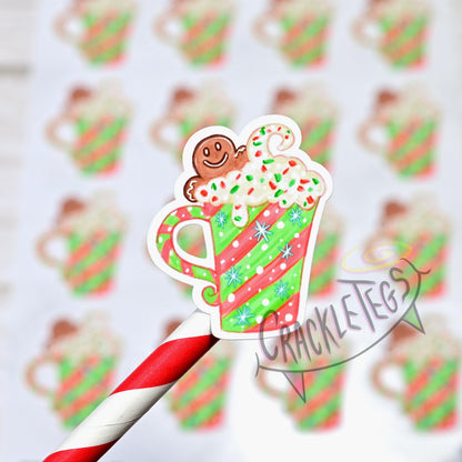 Retro Christmas Mugs, Sheet of 16.