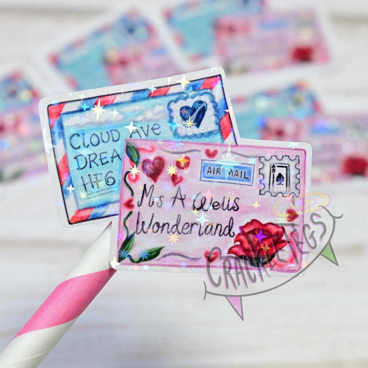 Wonderland Fantasy Mail, World Post Day Stickers. Pack of 6.