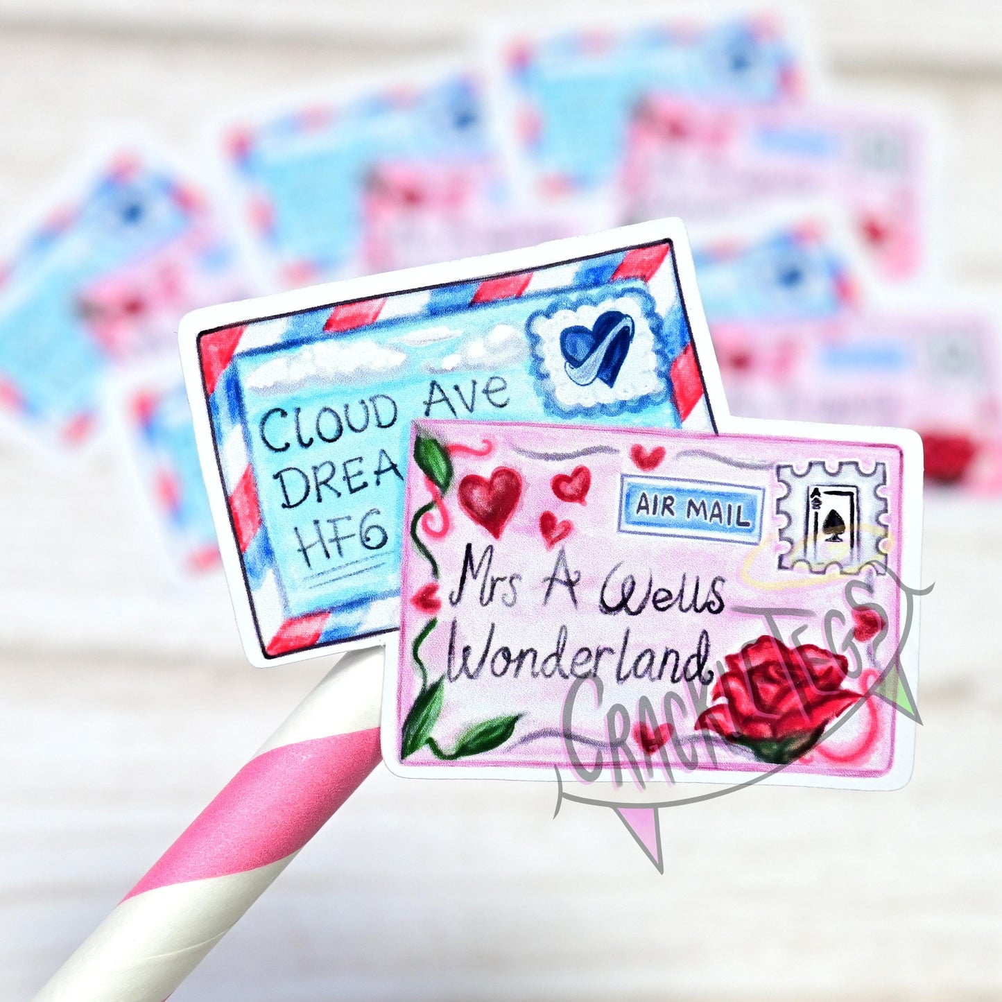 Wonderland Fantasy Mail, World Post Day Stickers. Pack of 6.