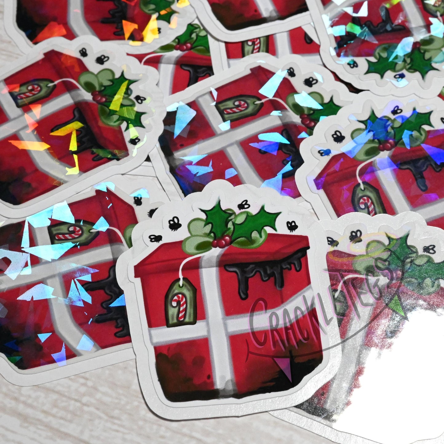 Smelly Evil Christmas Gift Stickers, Pack of 6.