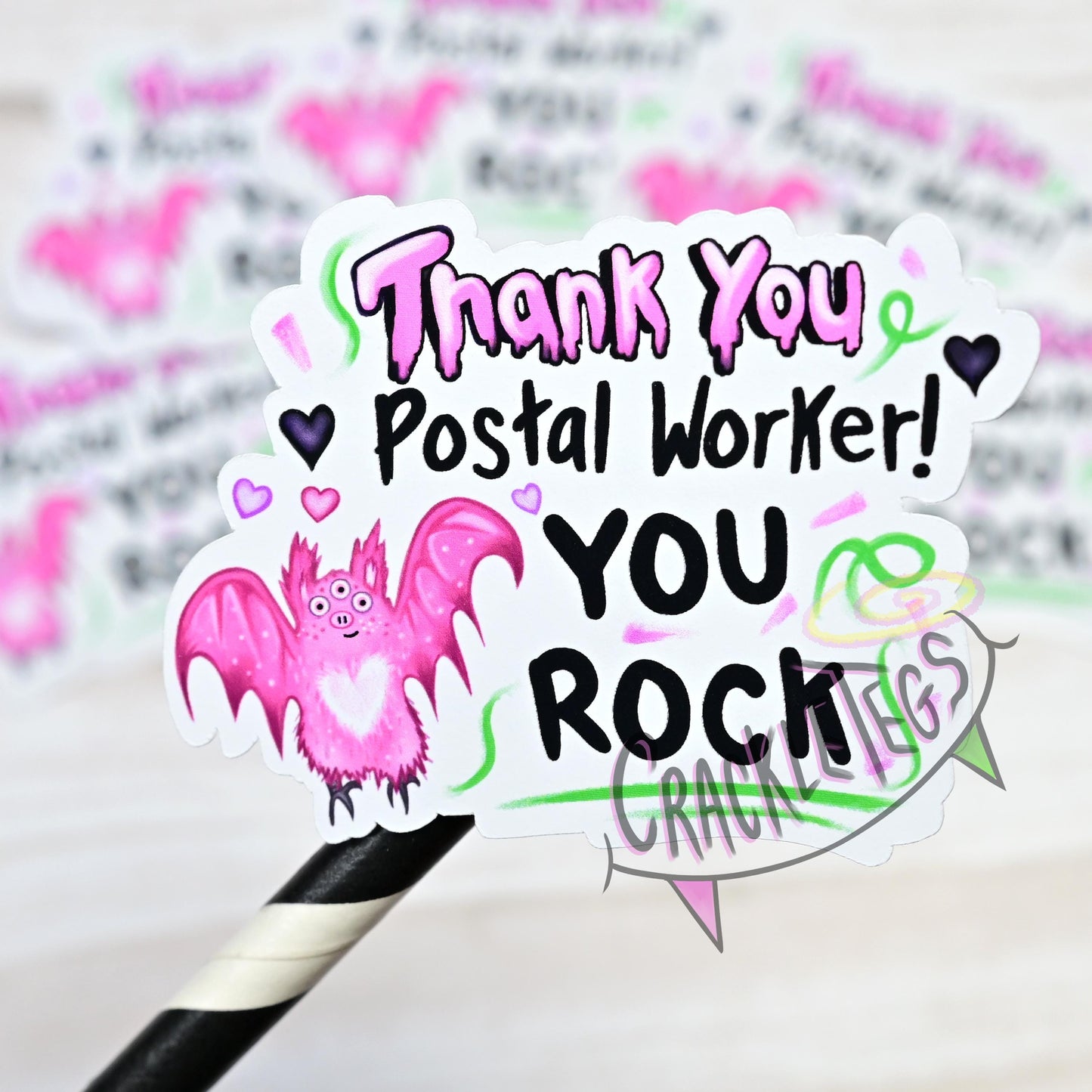 Pigney Thank You Postal/Mail Worker Stickers, Pack of 6.