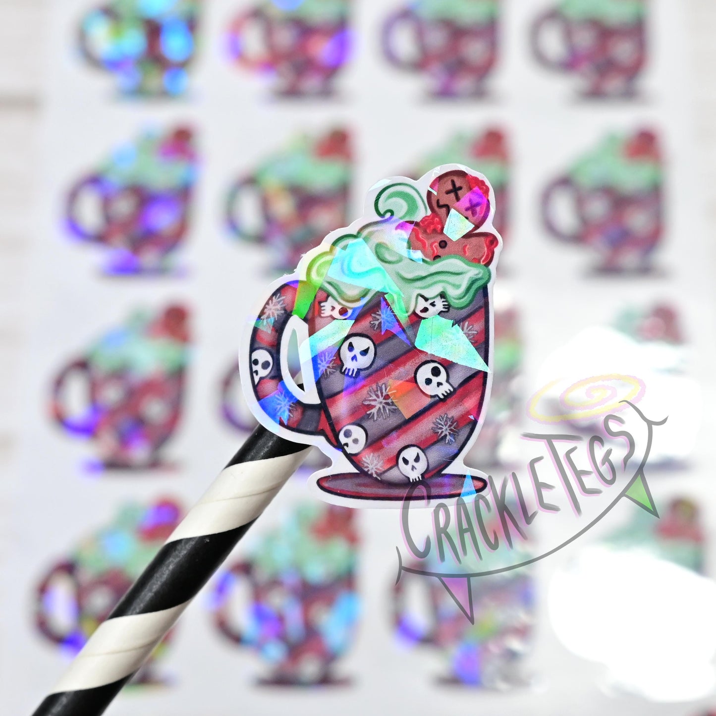 Evil Christmas Mugs, Sheet of 16 Stickers.