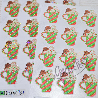 Retro Christmas Mugs, Sheet of 16.