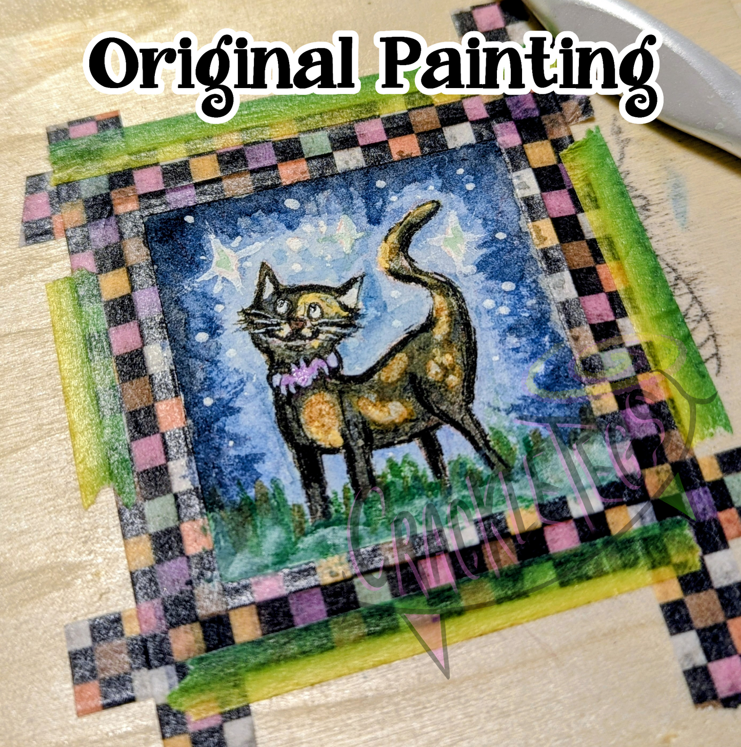 Starbright Kitty Cat Binx. Sticker Pack of 6, Originally Hand-Painted.