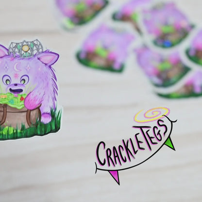 Fluffy Princess Fig Stickers, Pack of 6.