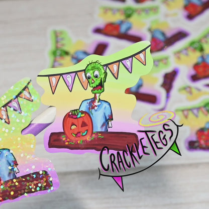 Zombie Samuel's Halloween Stickers, Pack of 6.