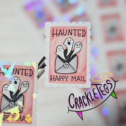 Haunted Mail Stamp Stickers, Sheet of 16.