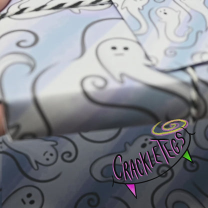 Recycled Ghostly Gatherings Gift Wrap. Set of 2 Sheets & 2 Tags.
