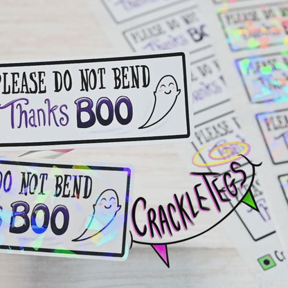 Ghost Do Not Bend Stickers, Sheet of 14.