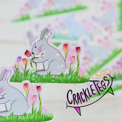 Spring Bunny Stickers, Pack of 6.