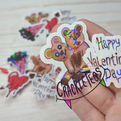 Creepy Valentine Stickers, Pack of 10.